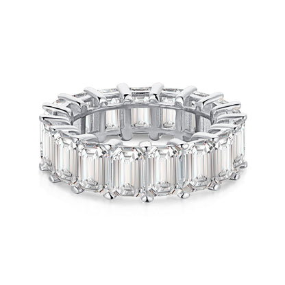 [Tonmkive Jewelry]0.75 Carat Elegant Emerald Cut Tennis Ring