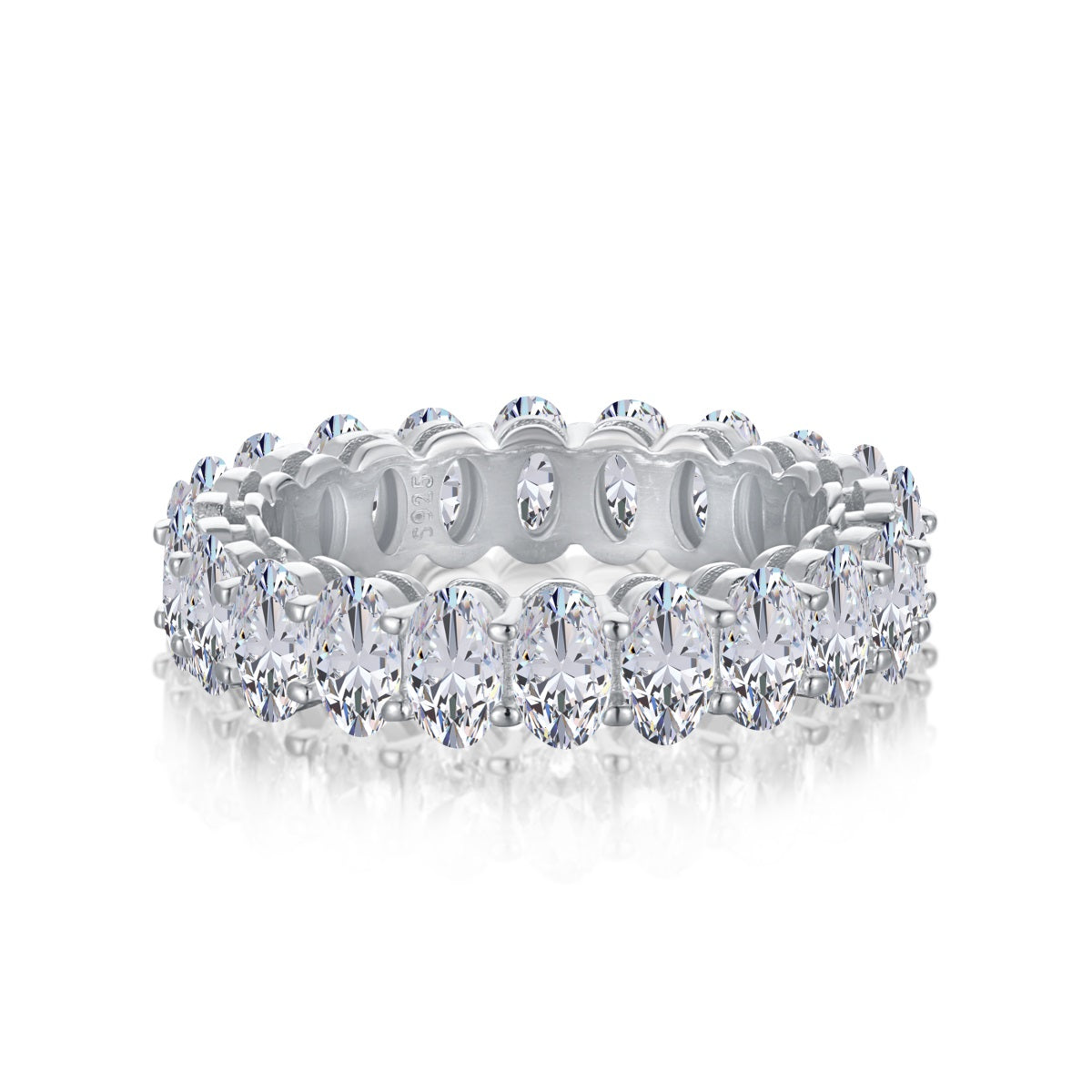 [Tonmkive Jewelry]Ornate Oval Cut Tennis Ring