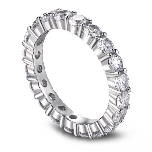 [Tonmkive Jewelry]Sparkling Round Cut Tennis Ring