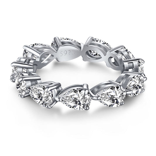 [Tonmkive Jewelry]Exquisite Pear Cut Tennis Ring