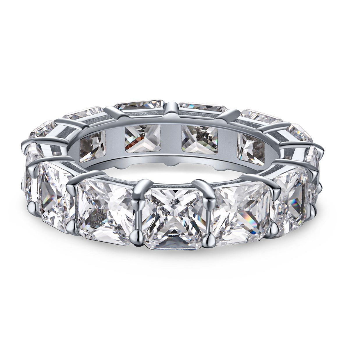 [Tonmkive Jewelry]Elegant Princess Cut Tennis Ring