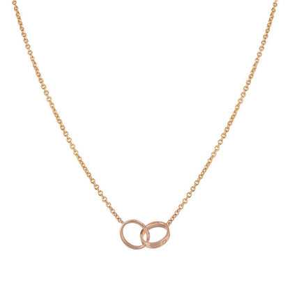 [Liorra]LOVE NECKLACE DOUBLE RING PINK GOLD