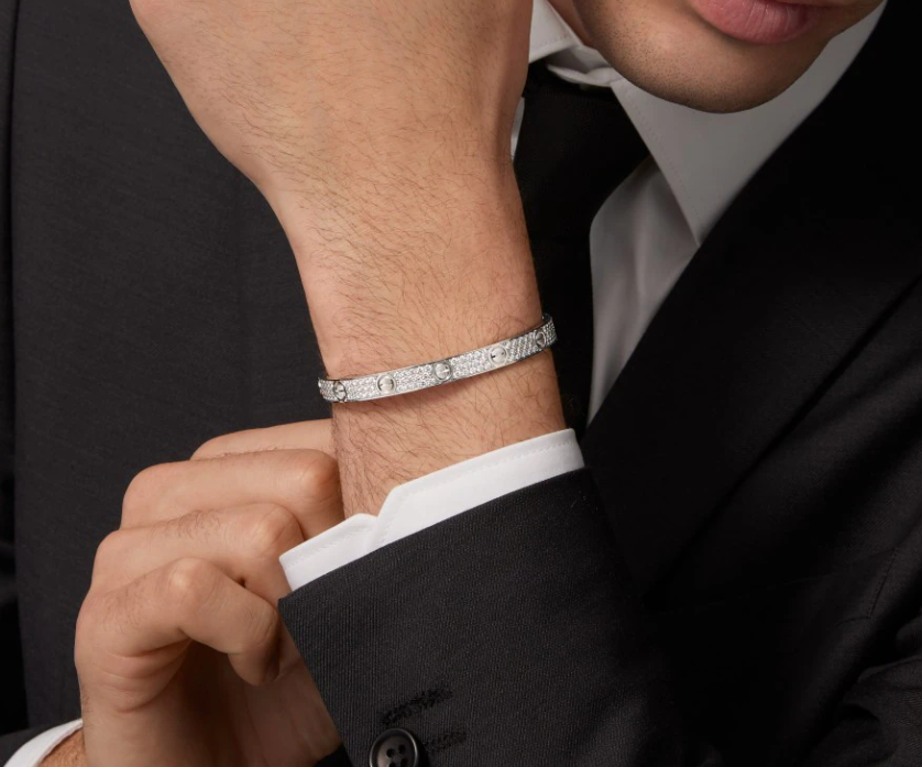 [Liorra]NEW-LOVE-6.1MM-Width Diamond-Studded Bracelet