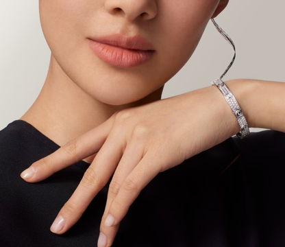 [Liorra]NEW-LOVE-6.1MM-Width Diamond-Studded Bracelet