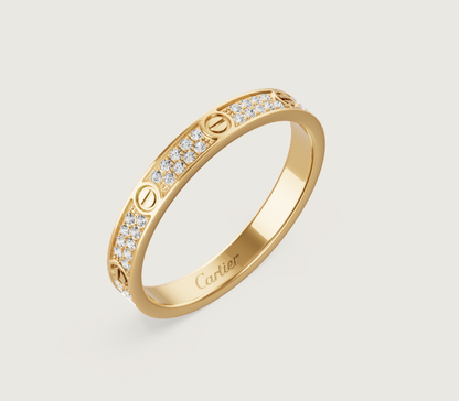 [Liorra]LOVE RING 2.6mm-wide full-diamond ring Gold