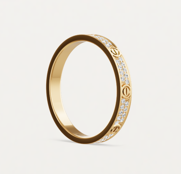 [Liorra]LOVE RING 2.6mm-wide full-diamond ring Gold