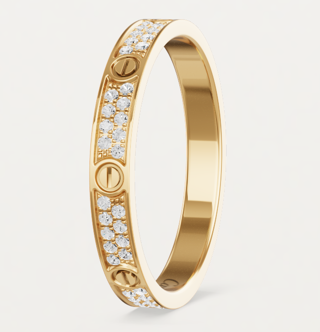 [Liorra]LOVE RING 2.6mm-wide full-diamond ring Gold