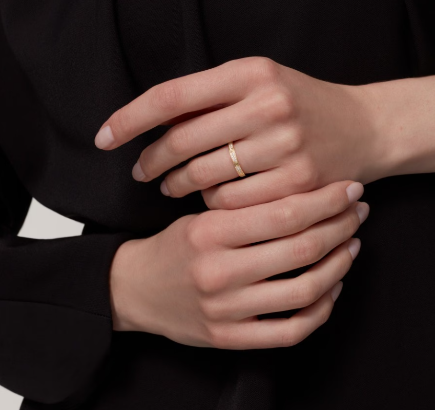 [Liorra]LOVE RING 2.6mm-wide full-diamond ring Gold