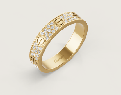 [Liorra]LOVE RING 4mm-wide full-diamond ring GOLD