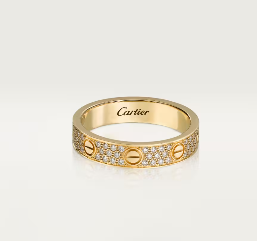 [Liorra]LOVE RING 4mm-wide full-diamond ring GOLD