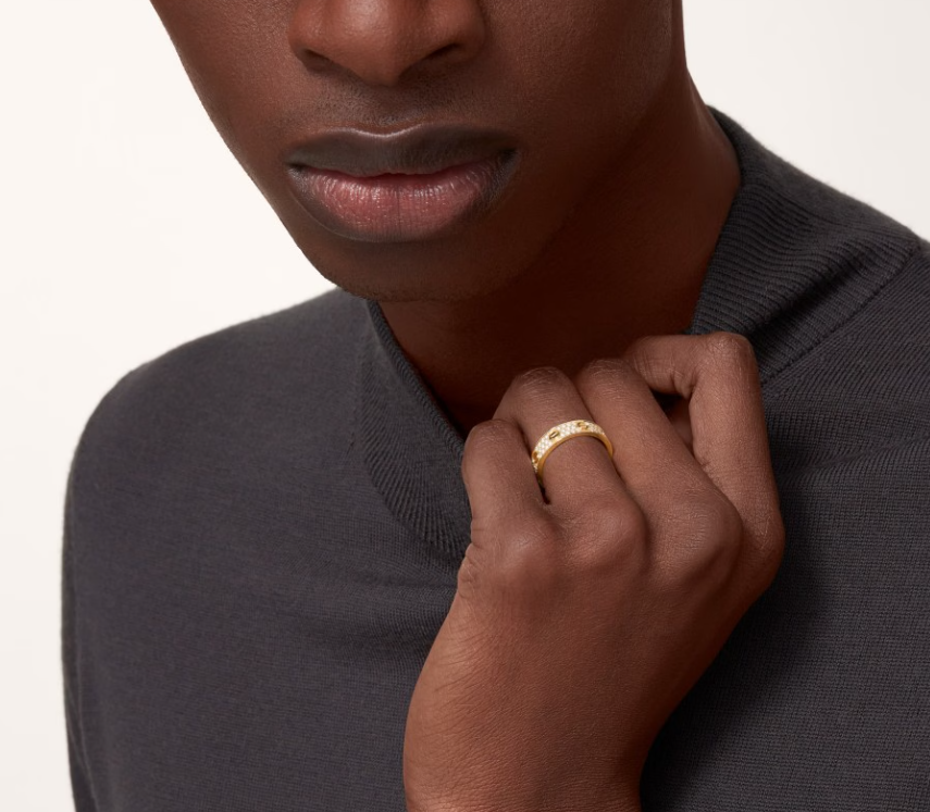 [Liorra]LOVE RING 4mm-wide full-diamond ring GOLD
