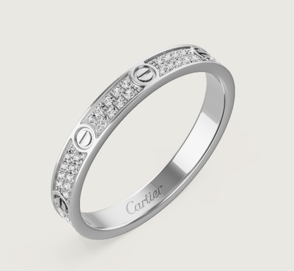 [Liorra]LOVE RING 2.6mm-wide full-diamond ring silver