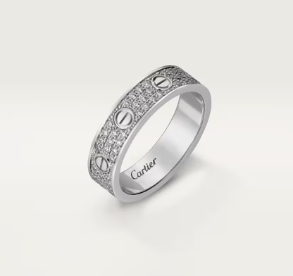 [Liorra]LOVE RING 4mm-wide full-diamond ring silver