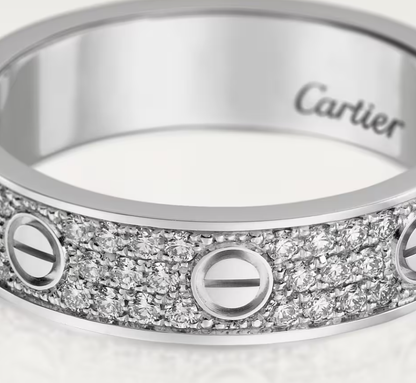[Liorra]LOVE RING 4mm-wide full-diamond ring silver