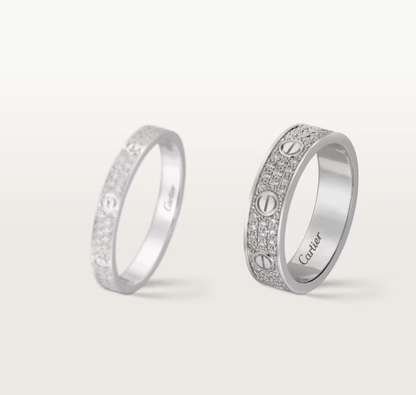 [Liorra]LOVE RING 4mm-wide full-diamond ring silver