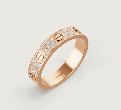 [Liorra]LOVE RING 4mm-wide full-diamond ring Liorra Gold