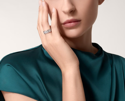 [Liorra]LOVE RING 6.5MM Full Diamond, 6 Major Diamonds Silver
