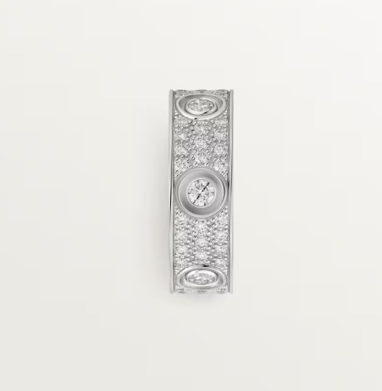 [Liorra]LOVE RING 6.5MM Full Diamond, 6 Major Diamonds Silver