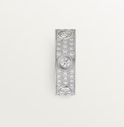 [Liorra]LOVE RING 6.5MM Full Diamond, 6 Major Diamonds Silver