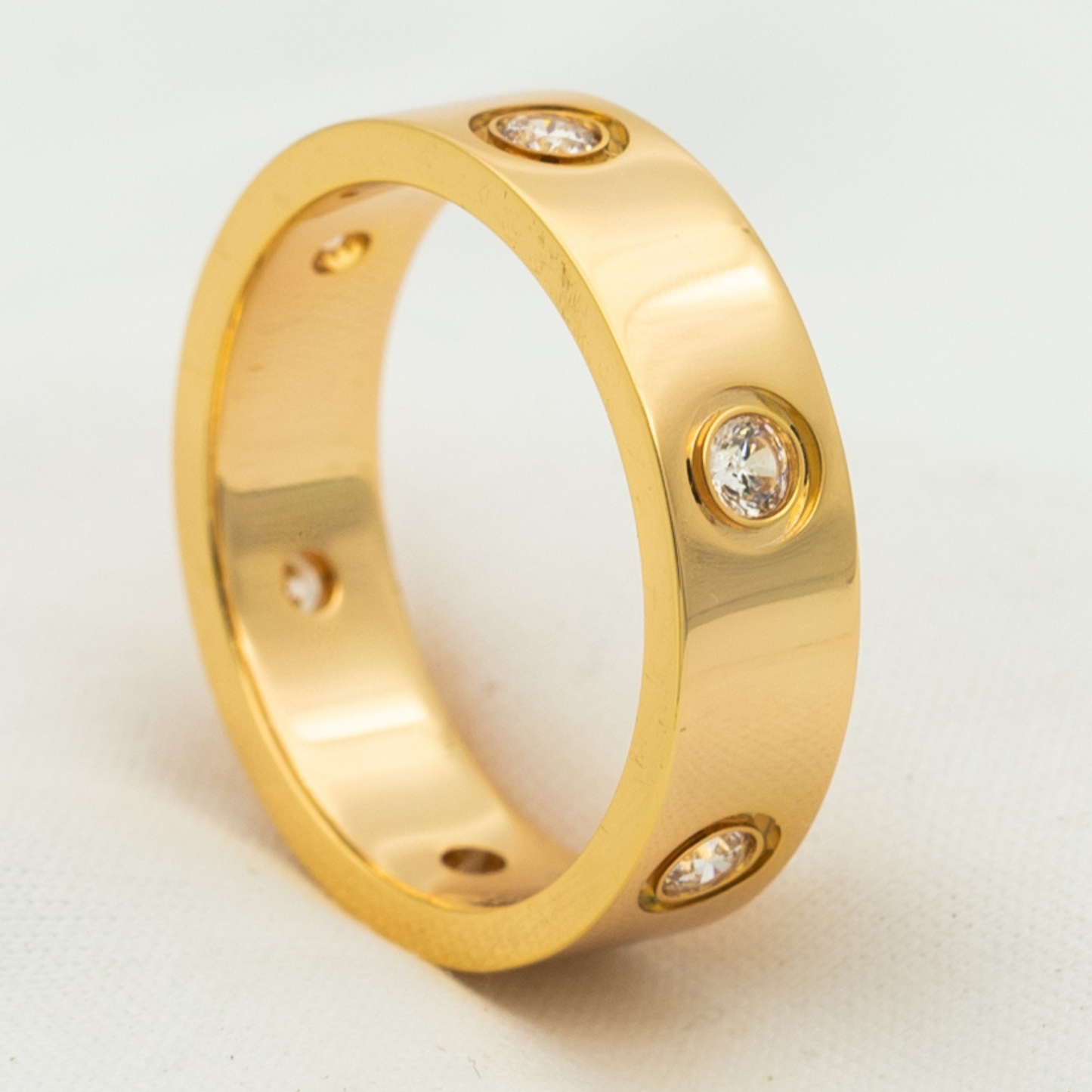 [Liorra]LOVE RING 5.5MM 6 DIAMONDS PINK GOLD