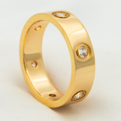 [Liorra]LOVE RING 5.5MM 6 DIAMONDS PINK GOLD
