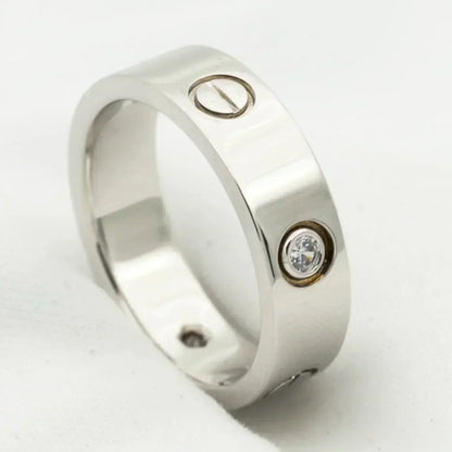 [Liorra]LOVE RING 5.5MM 3 DIAMONDS SILVER