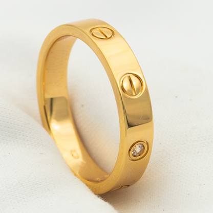 [Liorra]LOVE RING 4MM 1 DIAMOND PINK GOLD