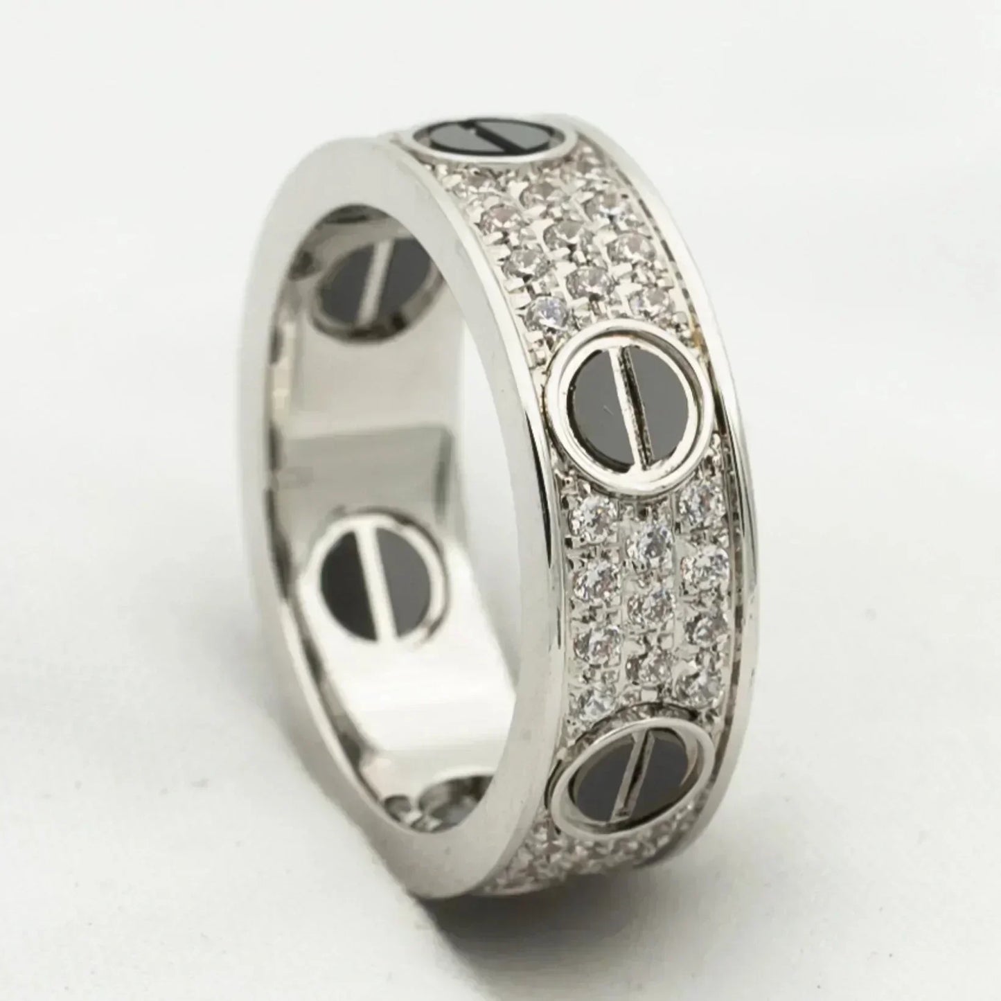 [Liorra]LOVE RING 5.5MM DIAMONDS PAVED CERAMIC