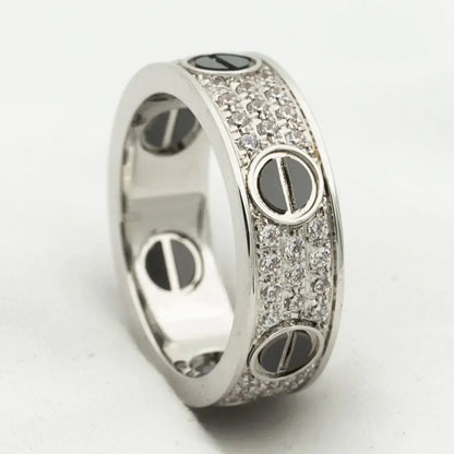 [Liorra]LOVE RING 5.5MM DIAMONDS PAVED CERAMIC