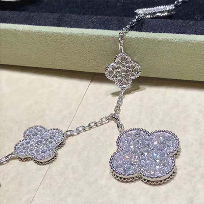[Liorra]CLOVER 6 MOTIFS SILVER DIAMOND BRACELET