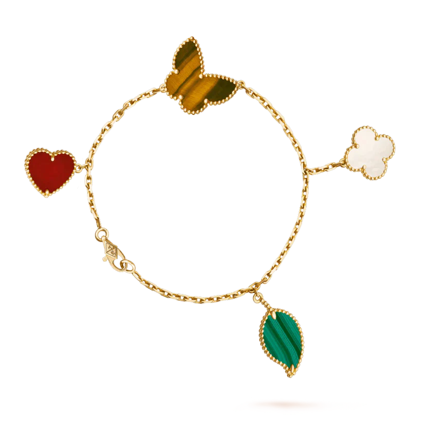 [Liorra]LUCKY SPRING 5 MOTIF GOLD BRACELET