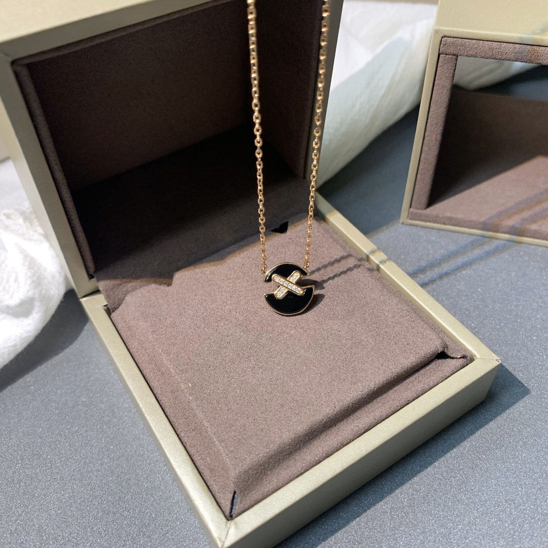 [Liorra]JEUX DE PINK GOLD DIAMOND NECKLACE
