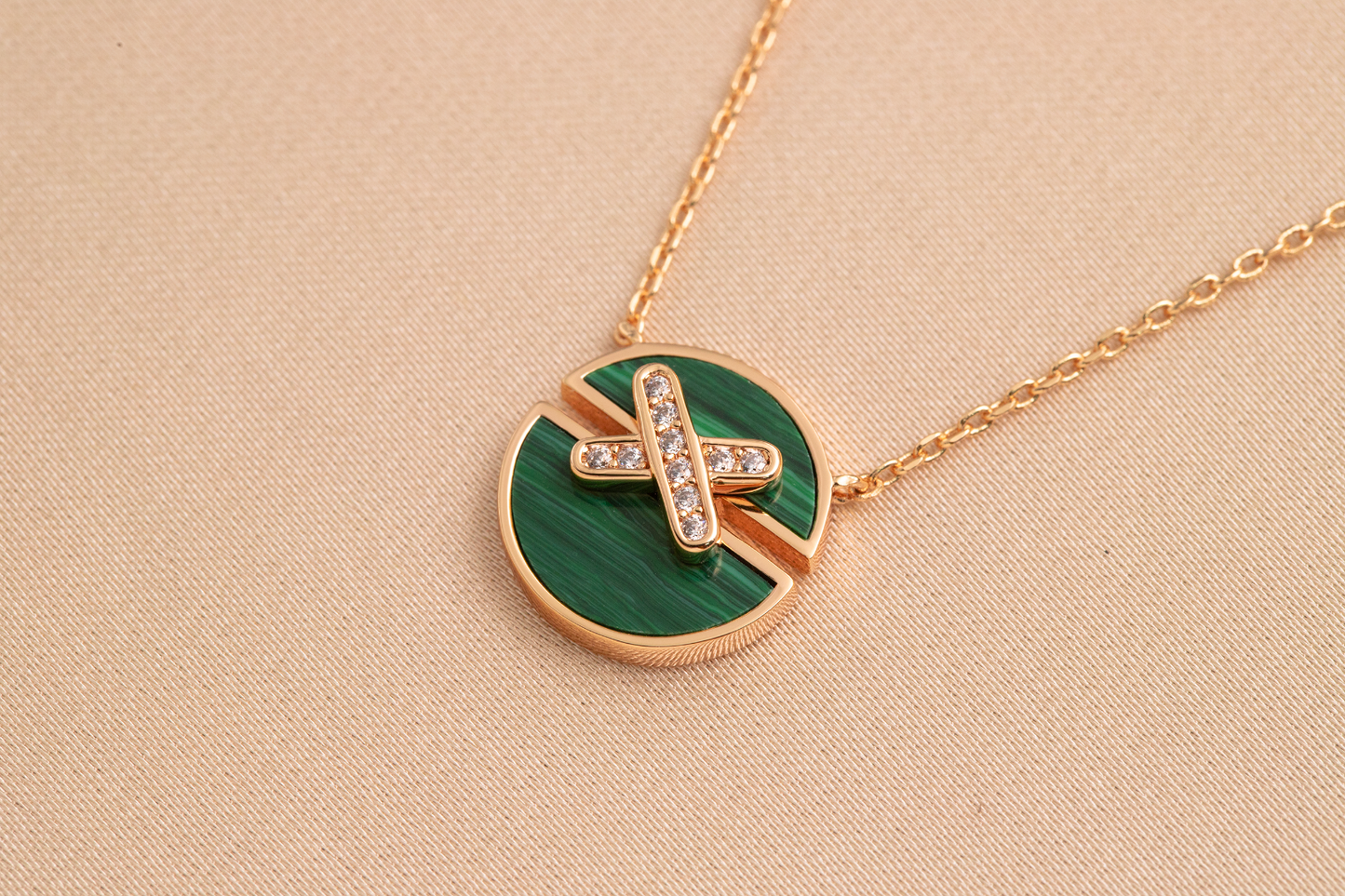 [Liorra]JEUX DE PINK GOLD DIAMOND NECKLACE