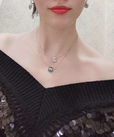 [Liorra]JEUX DE PINK GOLD DIAMOND NECKLACE