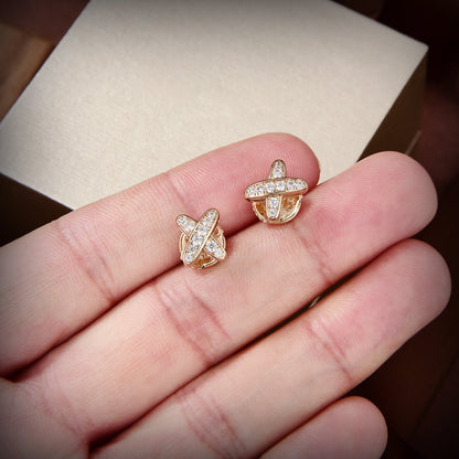[Liorra]JEUX DE GOLD DIAMOND EARRINGS