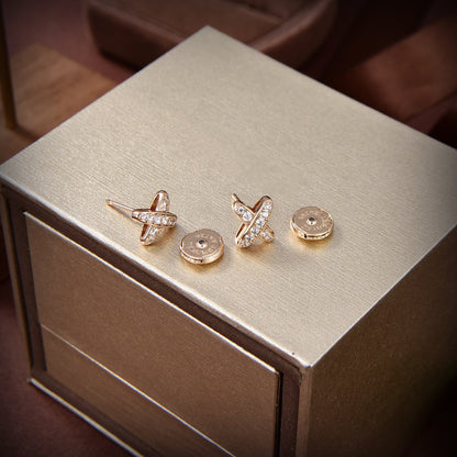 [Liorra]JEUX DE GOLD DIAMOND EARRINGS