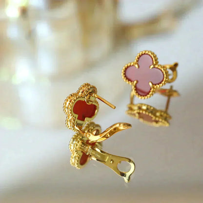 [Liorra]CLOVER MEDIUM 1 MOTIFS CARNELIAN  EARRINGS