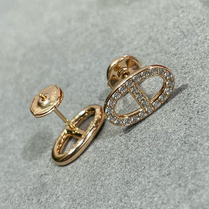 [Liorra]HM FULL DIAMOND PIG NOSE STUD EARRINGS