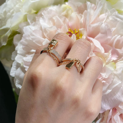 [Liorra]HM KELLY CLOCHETTE DOUBLE RING IN  WITH DIAMONDS