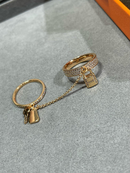 [Liorra]HM KELLY CLOCHETTE DOUBLE RING IN  WITH DIAMONDS