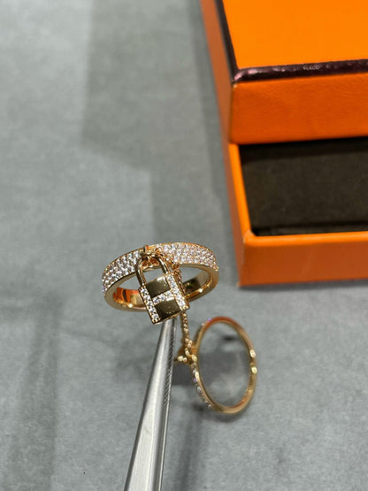 [Liorra]HM KELLY CLOCHETTE DOUBLE RING IN  WITH DIAMONDS