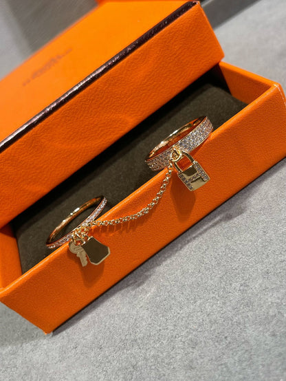 [Liorra]HM KELLY CLOCHETTE DOUBLE RING IN  WITH DIAMONDS