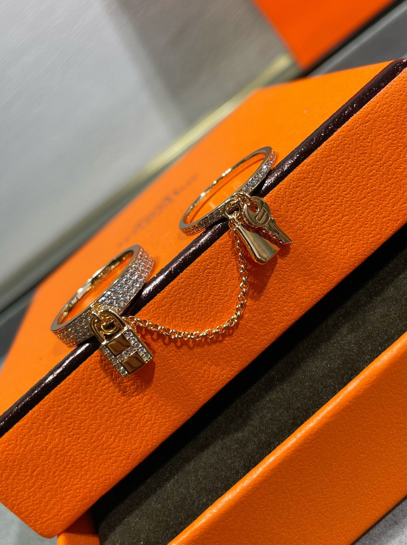 [Liorra]HM KELLY CLOCHETTE DOUBLE RING IN  WITH DIAMONDS