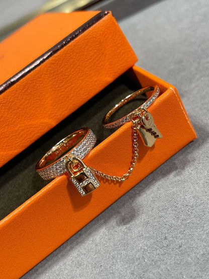 [Liorra]HM KELLY CLOCHETTE DOUBLE RING IN  WITH DIAMONDS