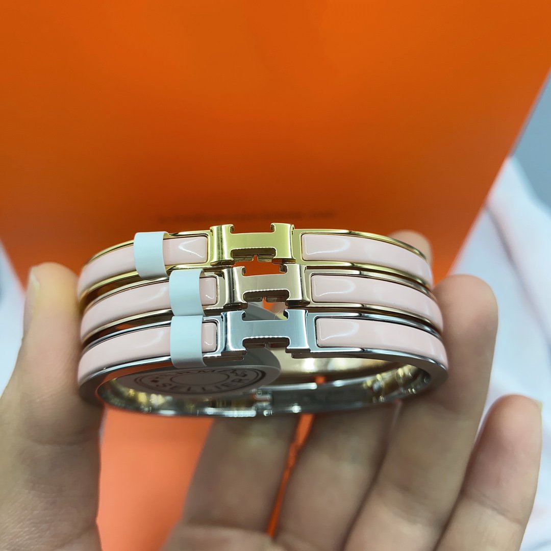 [Liorra]CLASSIC HM CLIC  PINK 8MM ENAMEL BRACELET