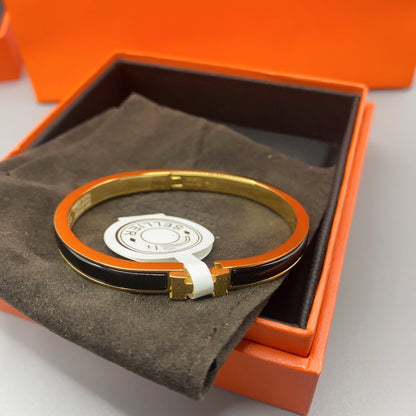 [Liorra]CLASSIC HM CLIC BLACK 8MM ENAMEL BRACELET