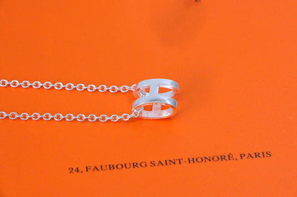 [Liorra]HM NECKLACE H LETTER OVAL SERIES