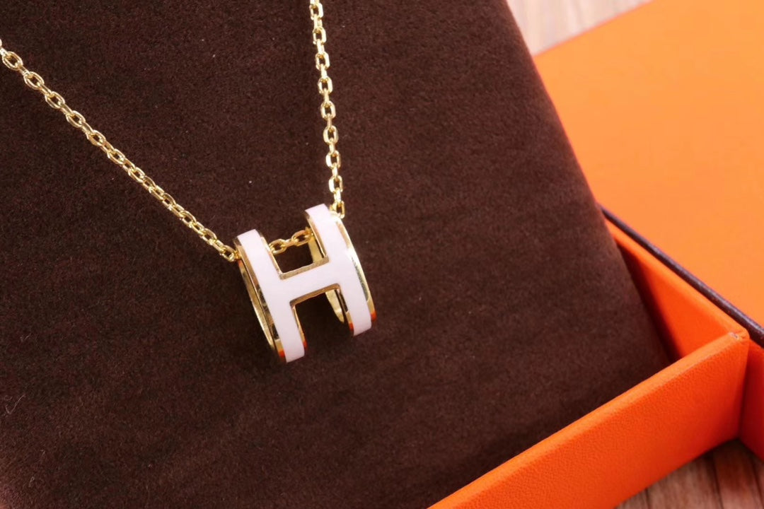 [Liorra]HM CLIC YELLOW ENAMEL GOLD NECKLACE