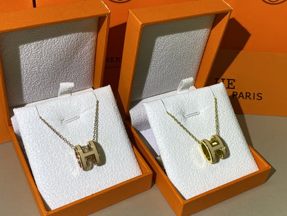 [Liorra]HM CLIC YELLOW ENAMEL GOLD NECKLACE