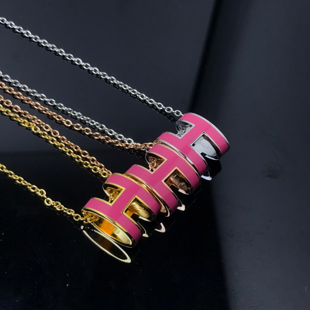 [Liorra]H NECKLACE PINK